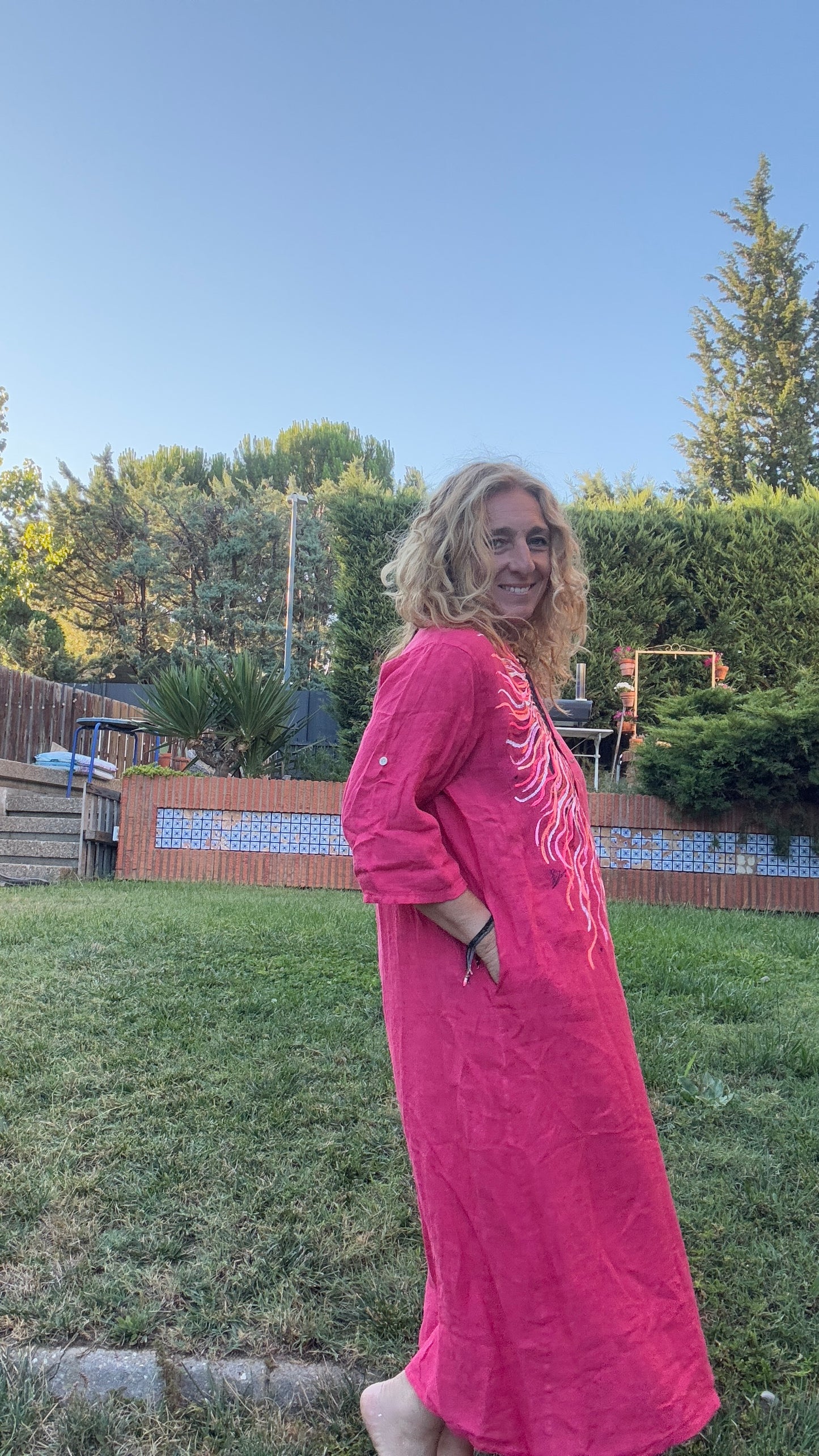 Vestido Kaftan coral