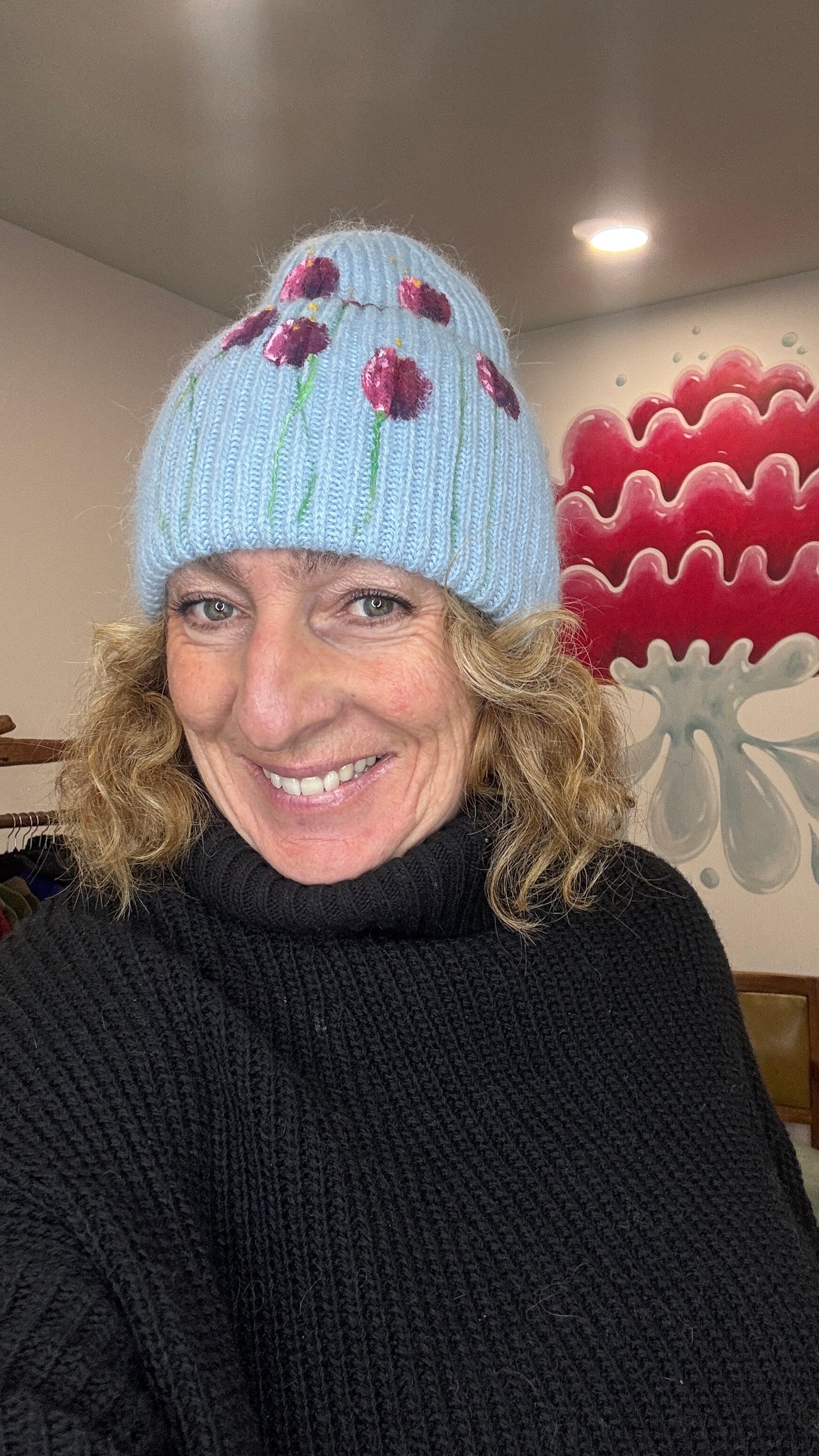 Gorro punto celeste