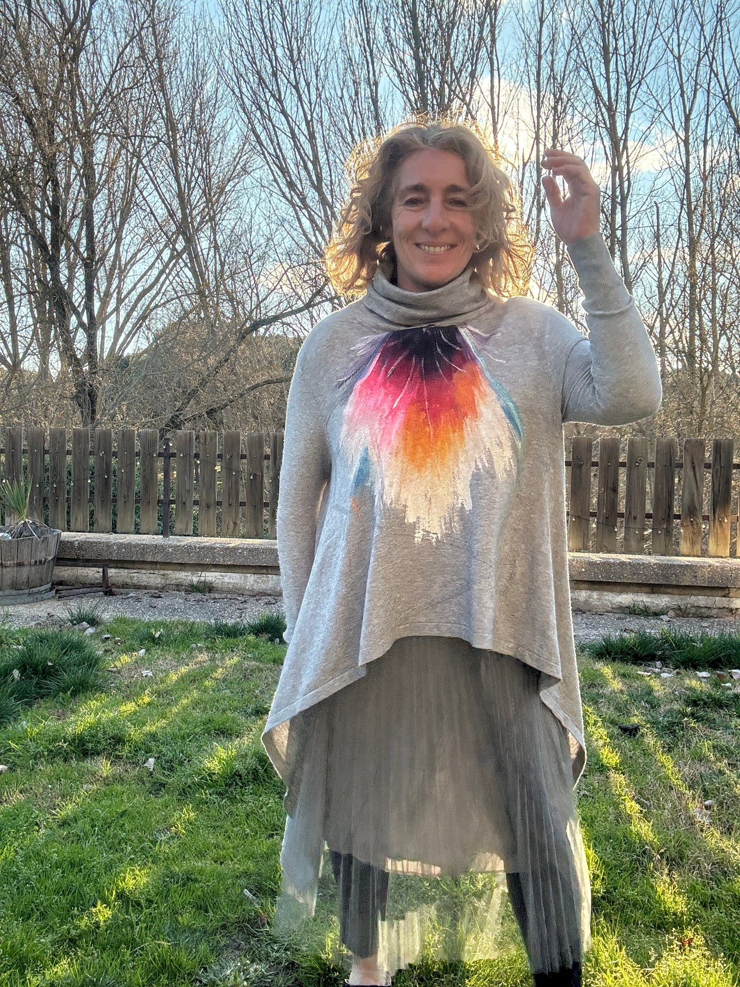 Vestido dos piezas gris