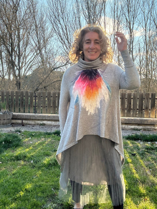 Vestido dos piezas gris