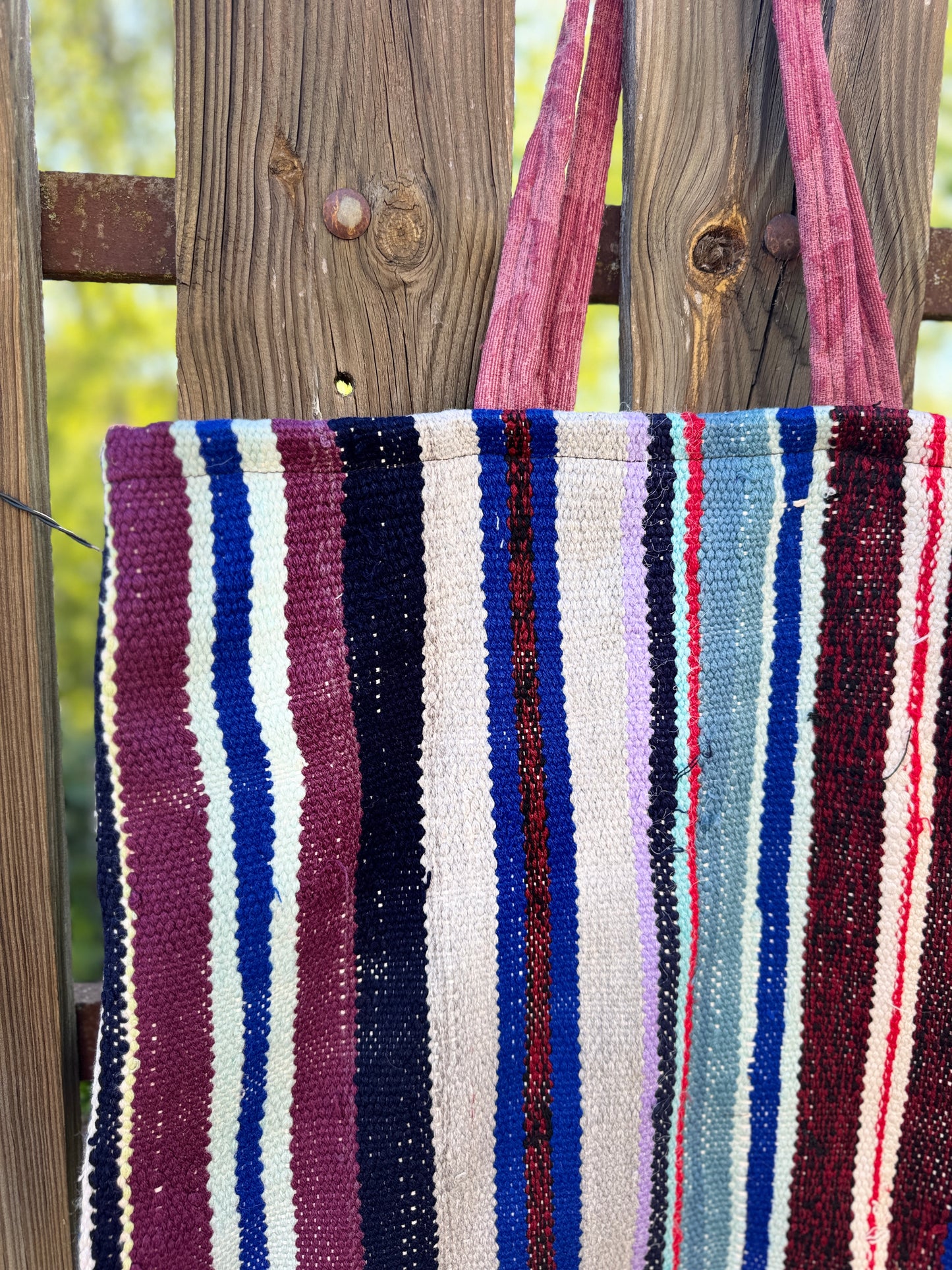 Bolso rayas azul