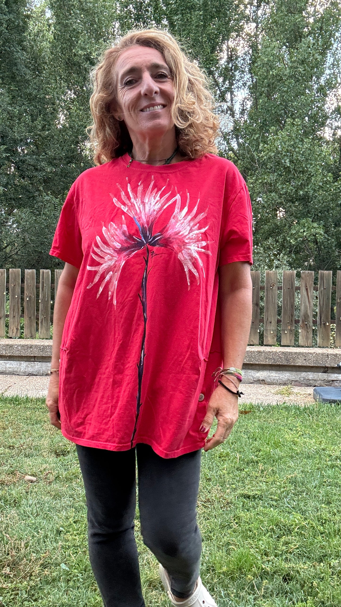 Camiseta botones roja