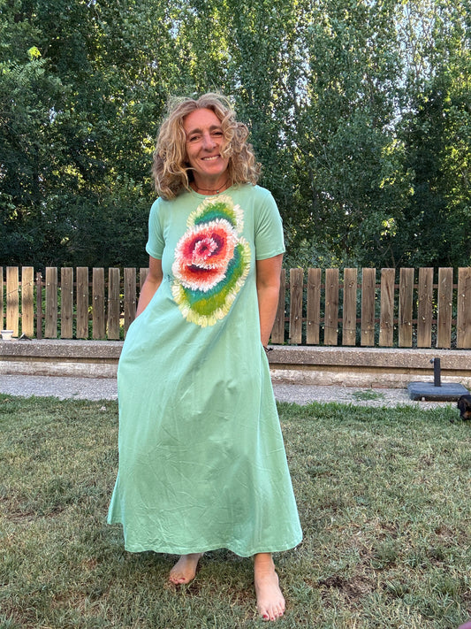 Vestido algodón verde