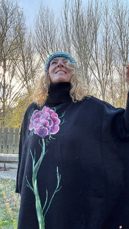 Jersey súper over cuello negro