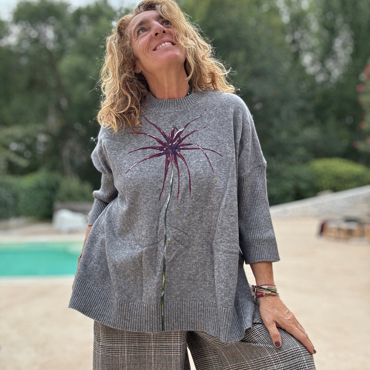 Jersey botones gris