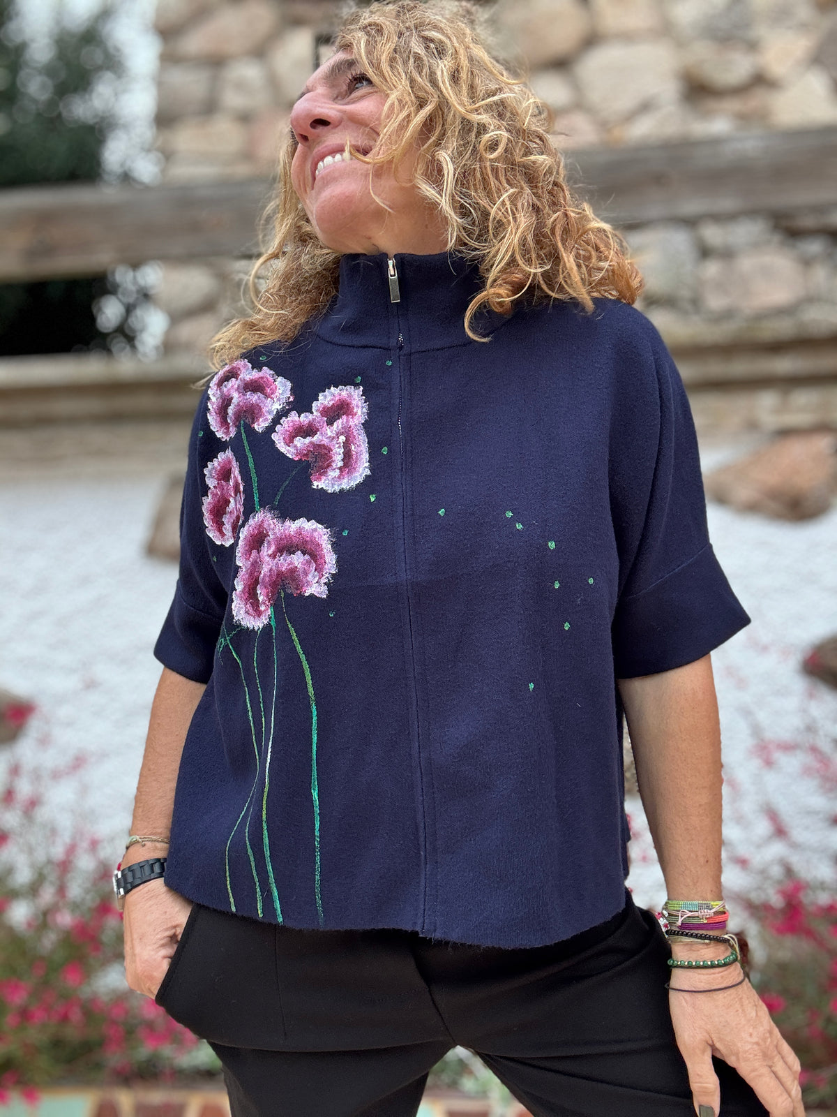 Chaqueta, cremallera marino