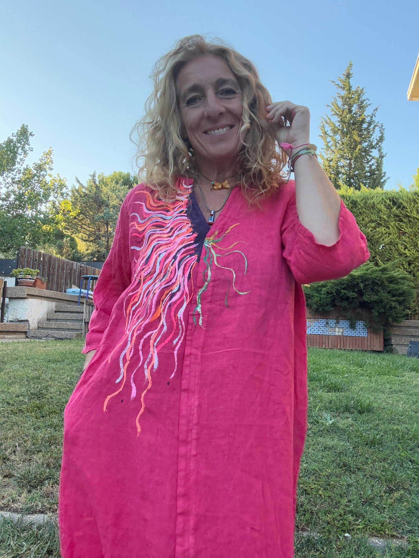 Vestido Kaftan coral