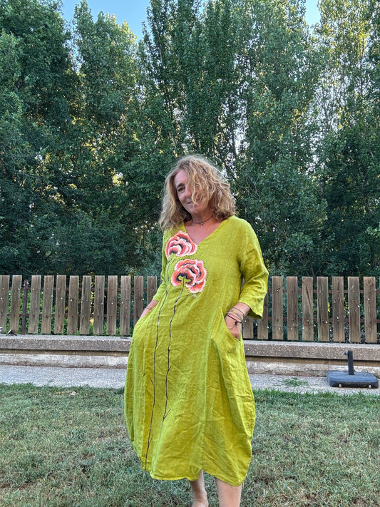 Vestido lino lima