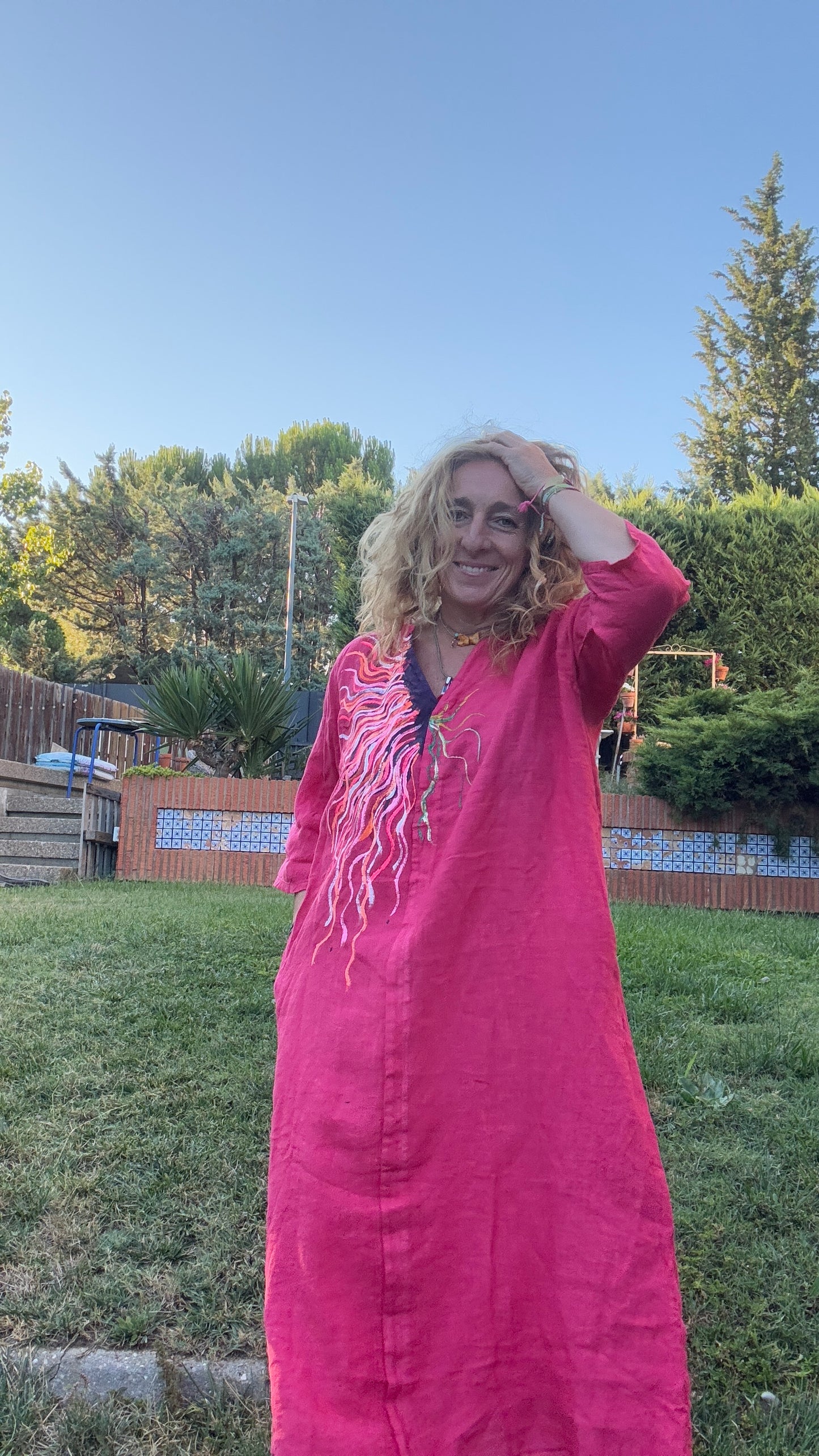 Vestido Kaftan coral
