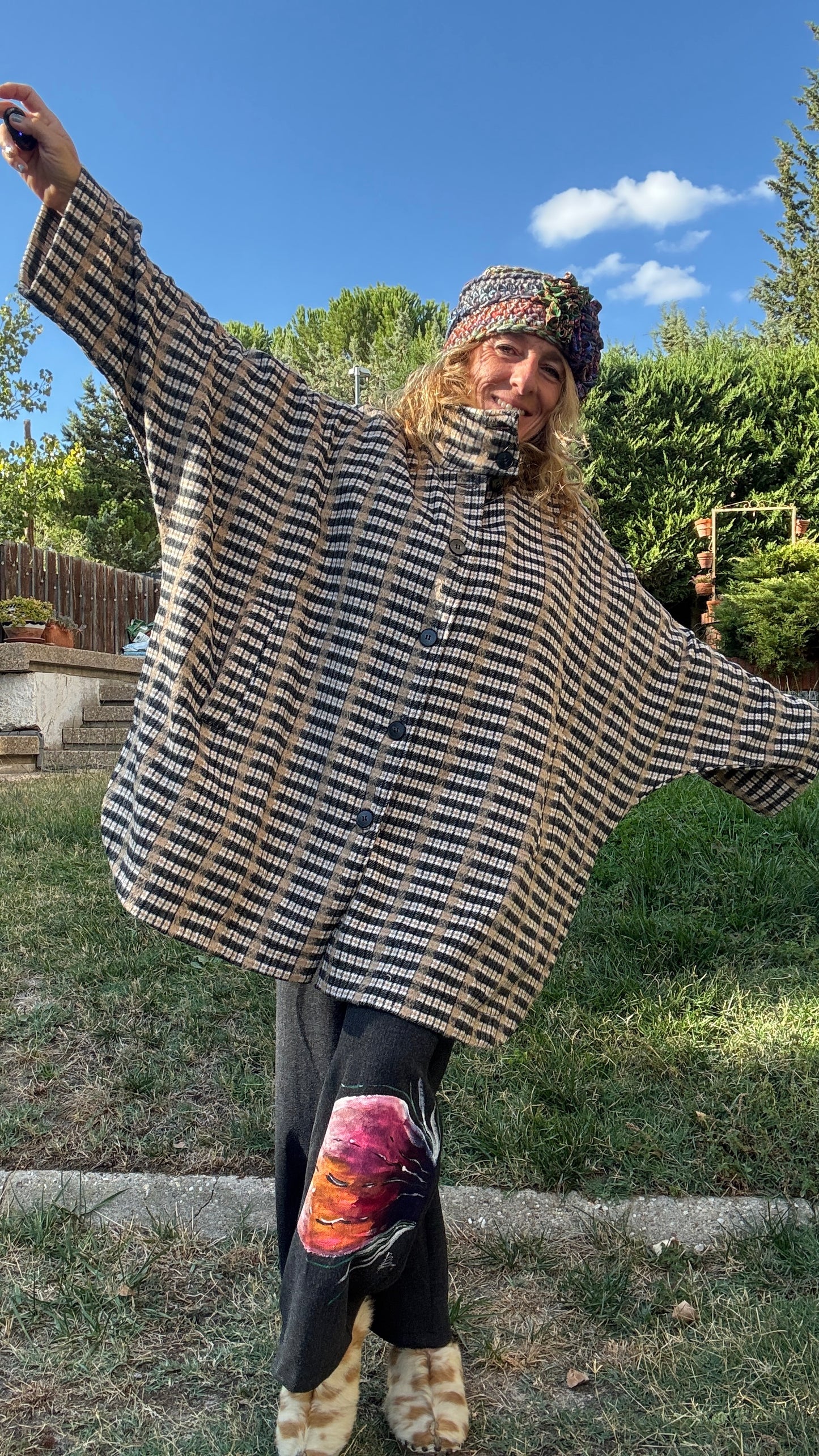 Abrigo cuadro oversize