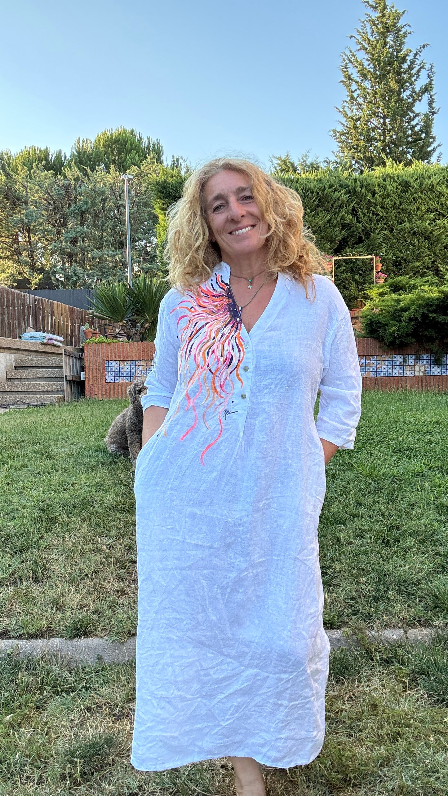 Vestido Kaftan  blanco