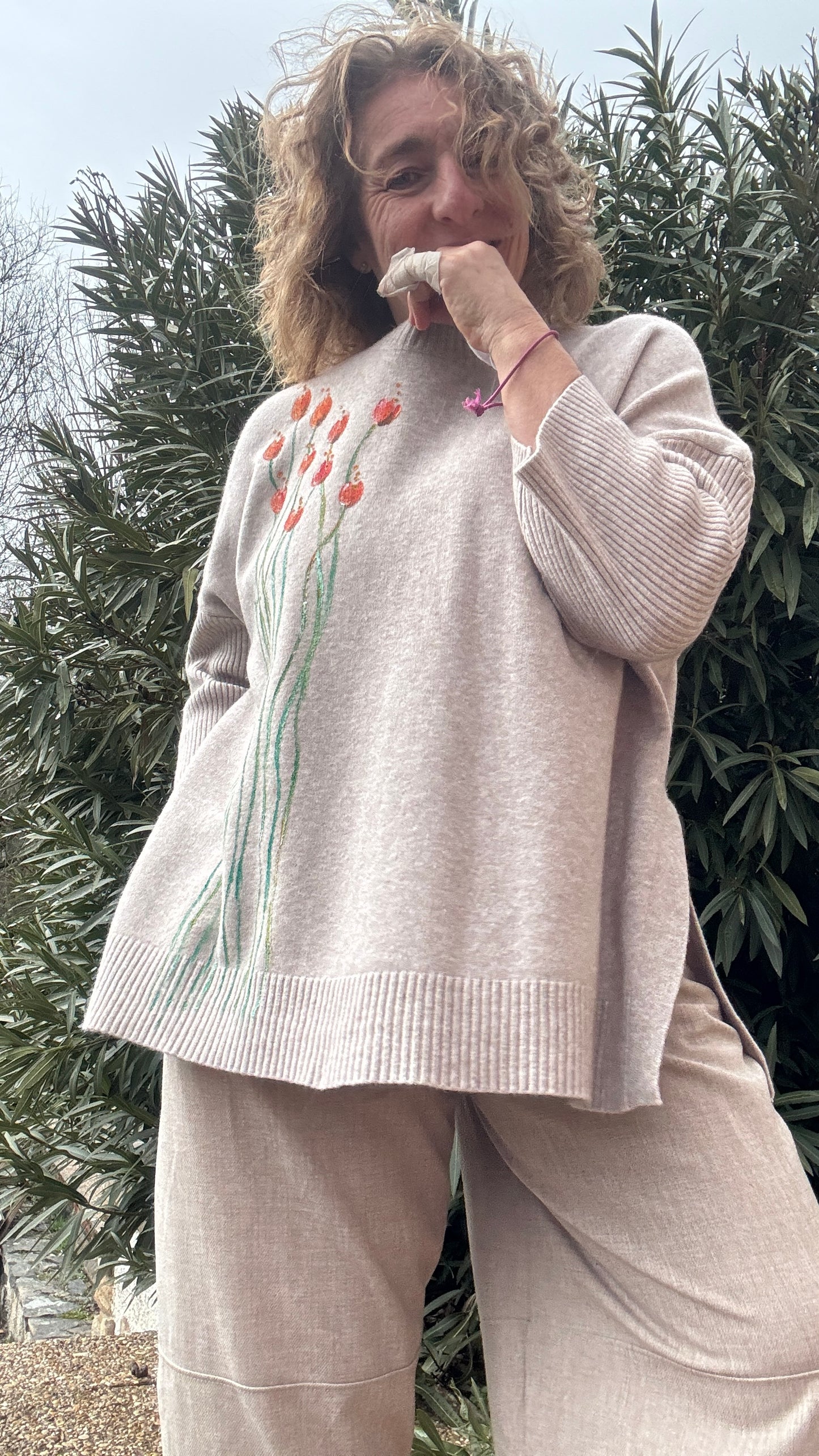 Pantalón globo piedra