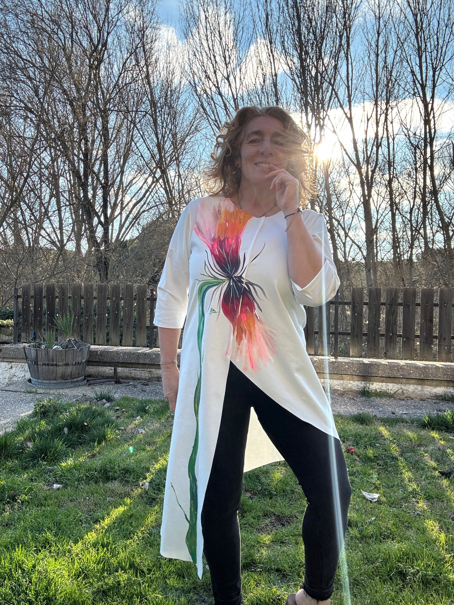 Blusa asimétrica blanca