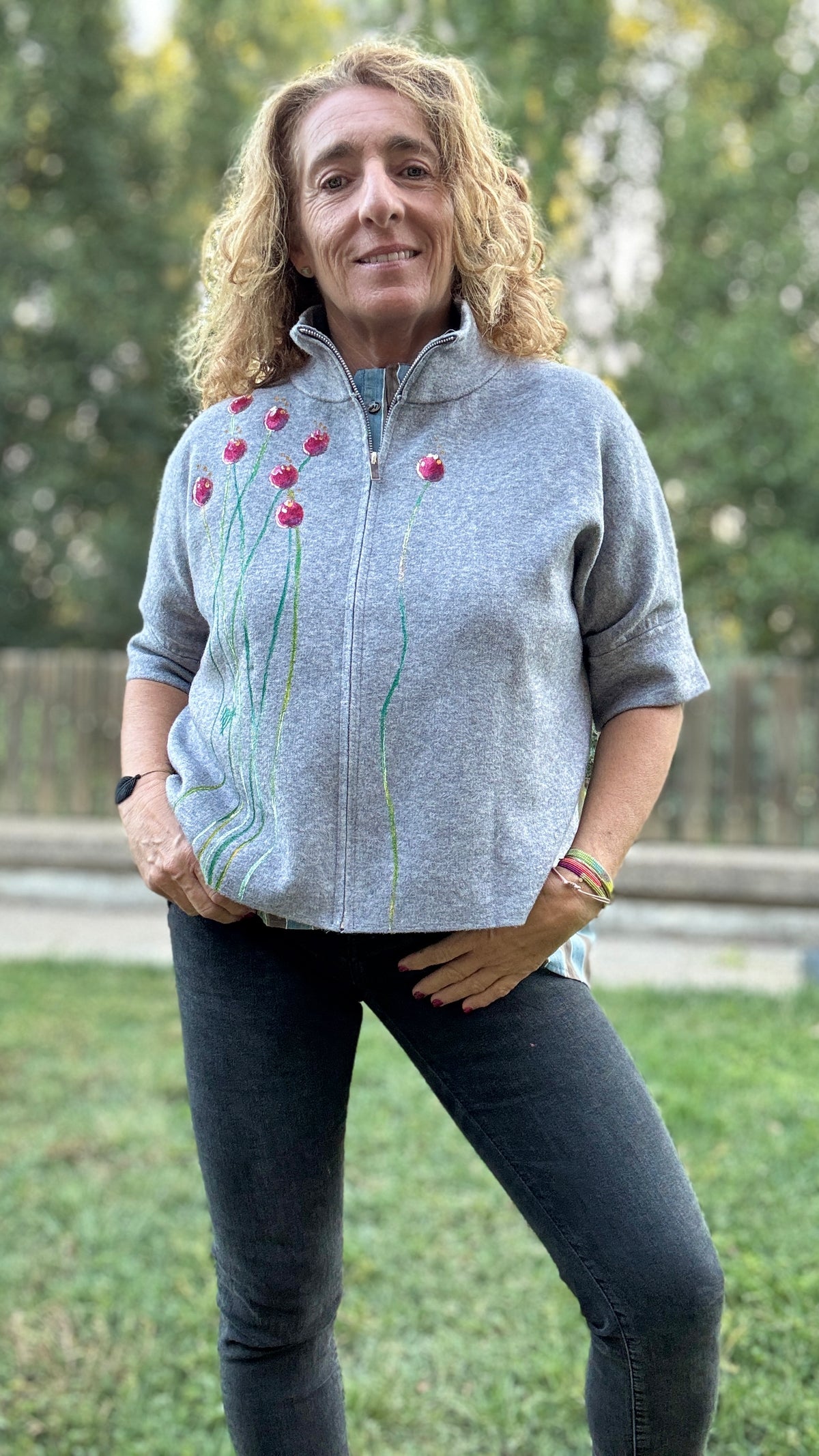 Chaqueta cremallera gris