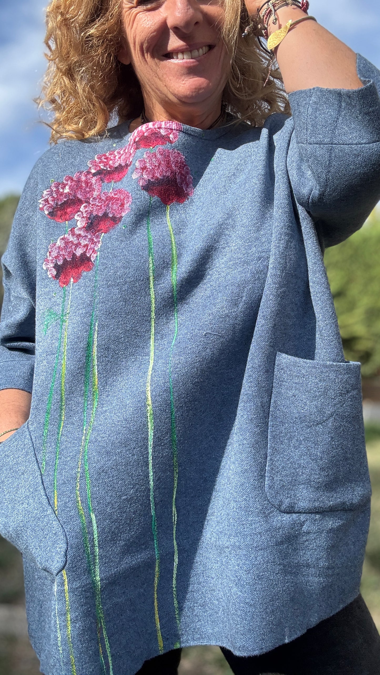 Jersey cuello caja azul