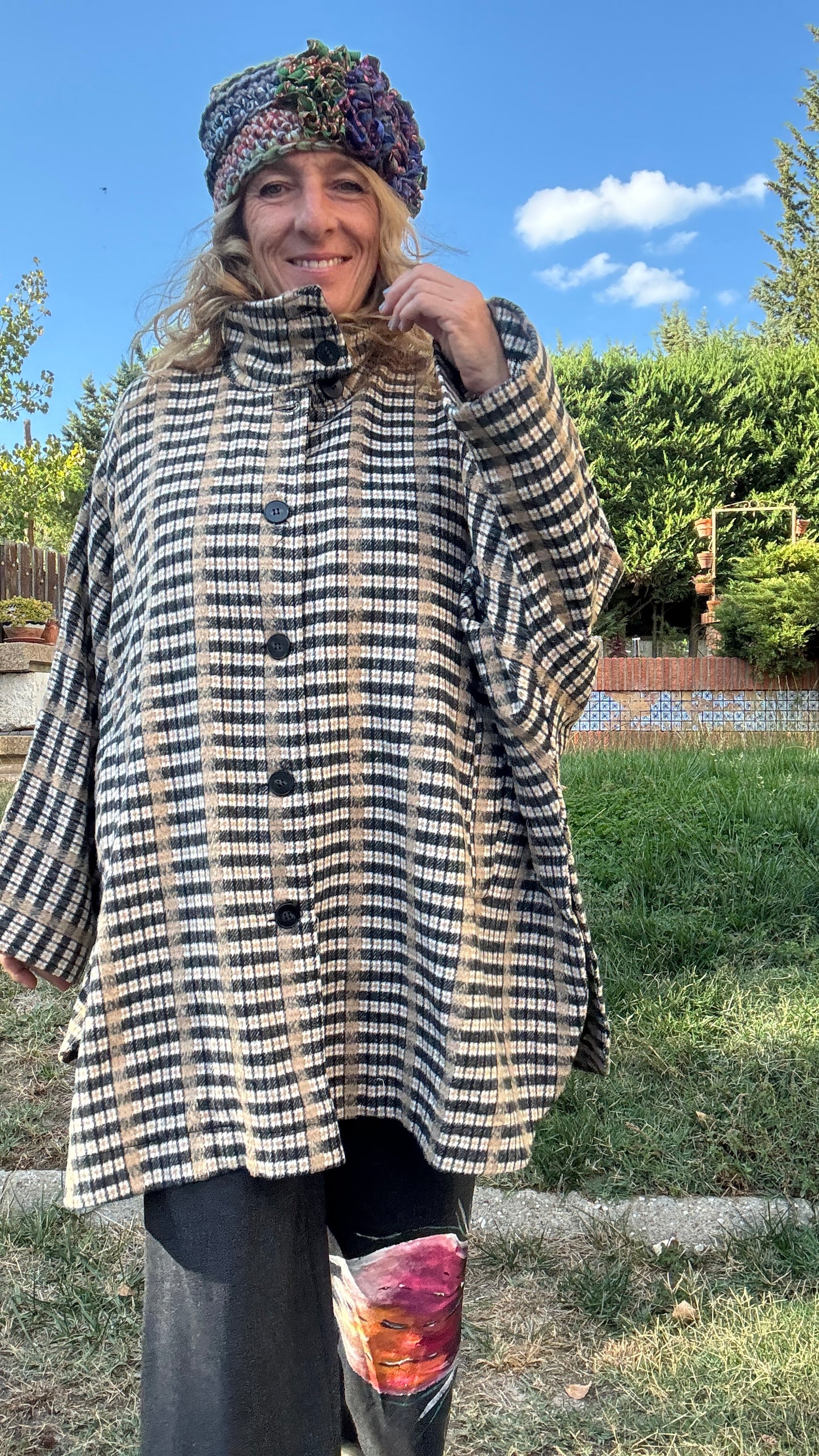 Abrigo cuadro oversize