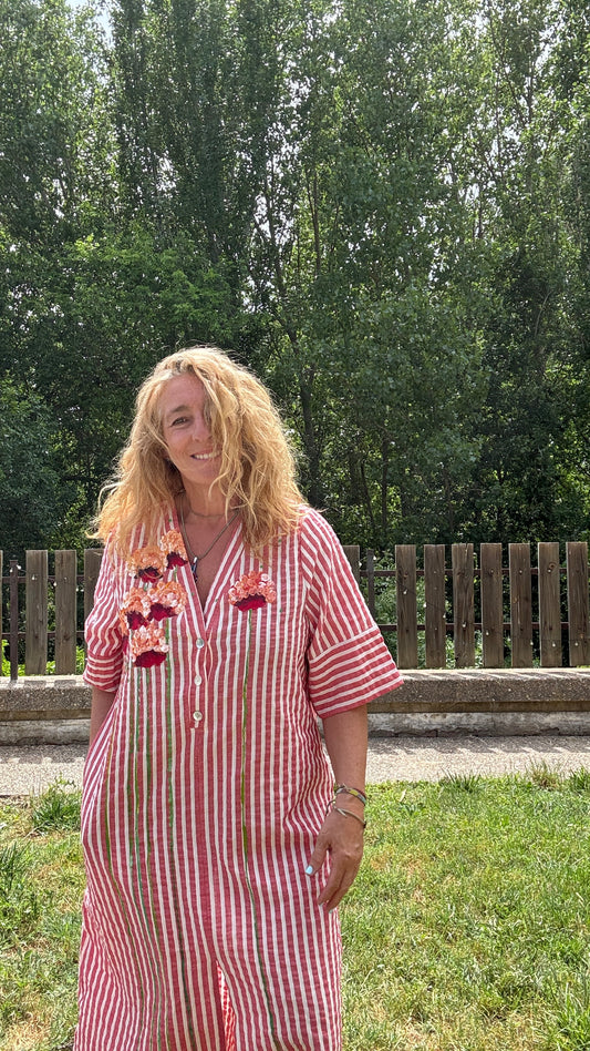 Vestido raya roja