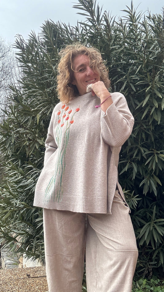 Jersey botones espalda piedra