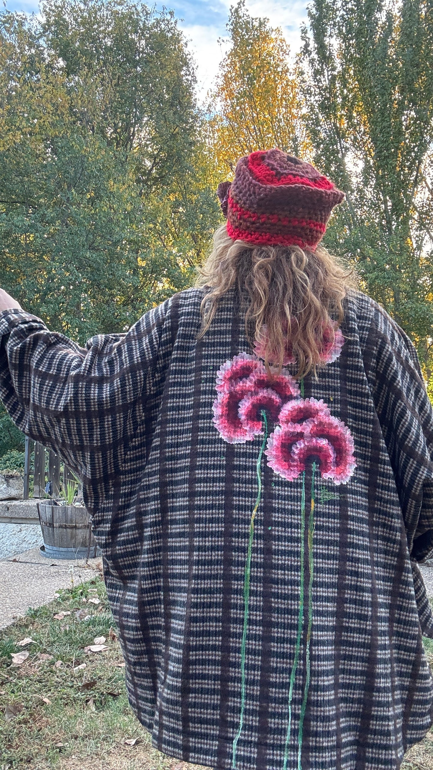 Abrigo oversize cuadros marrón