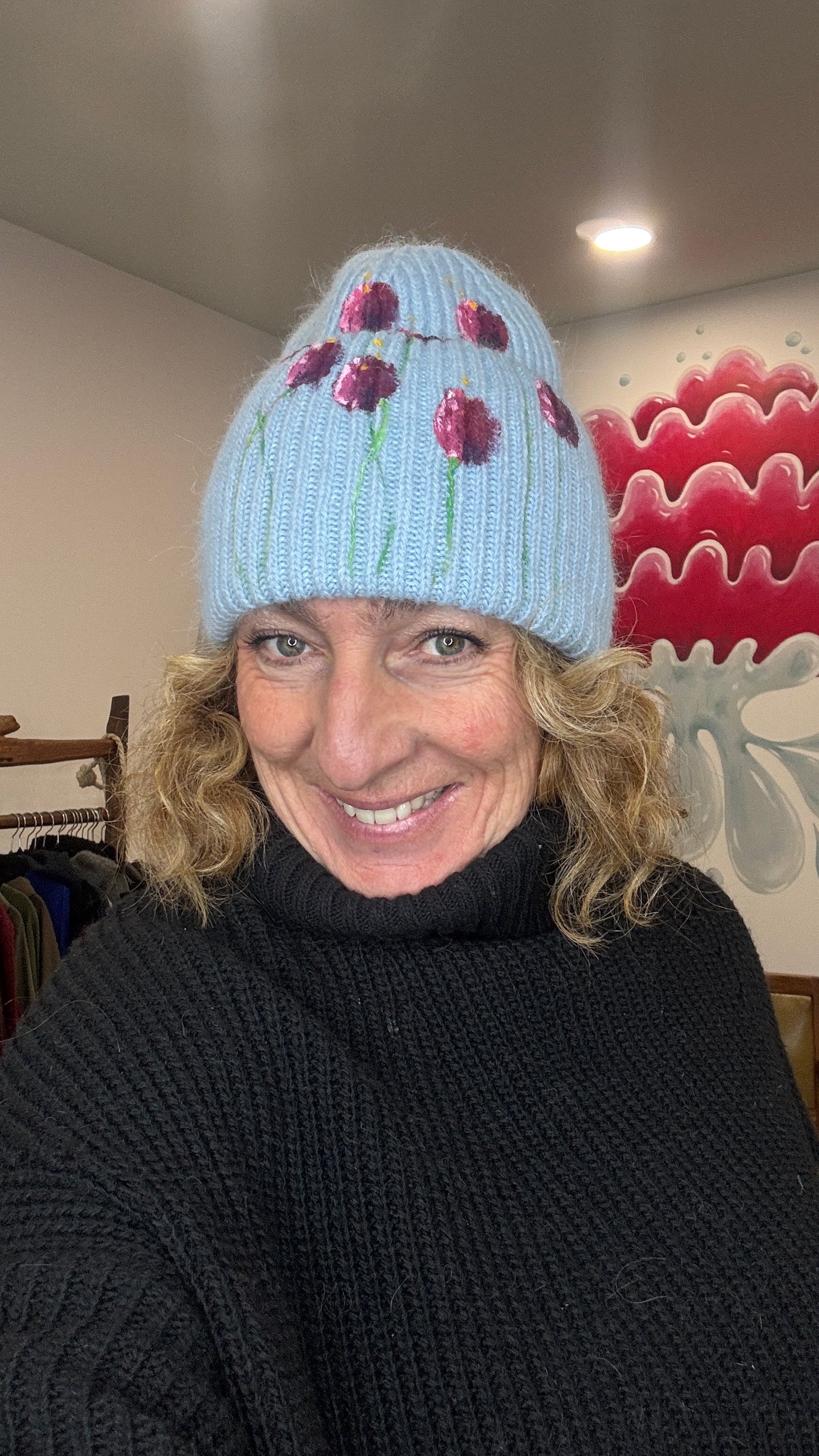 Gorro punto celeste