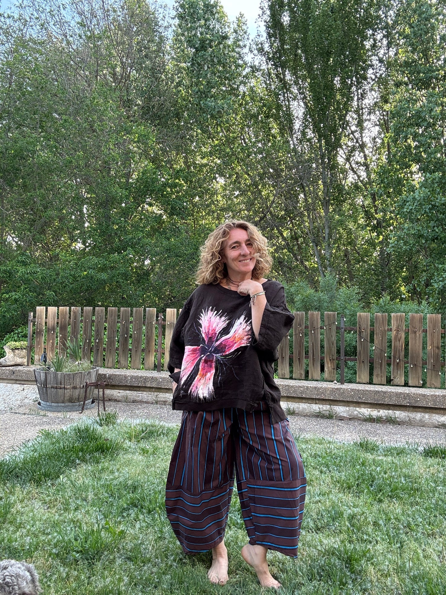 Pantalón raya marrón