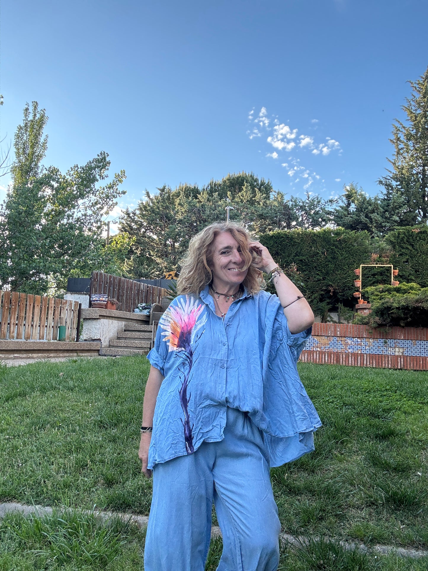 Blusón oversize tencel corto