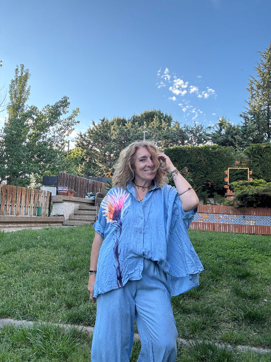 Blusón oversize tencel corto