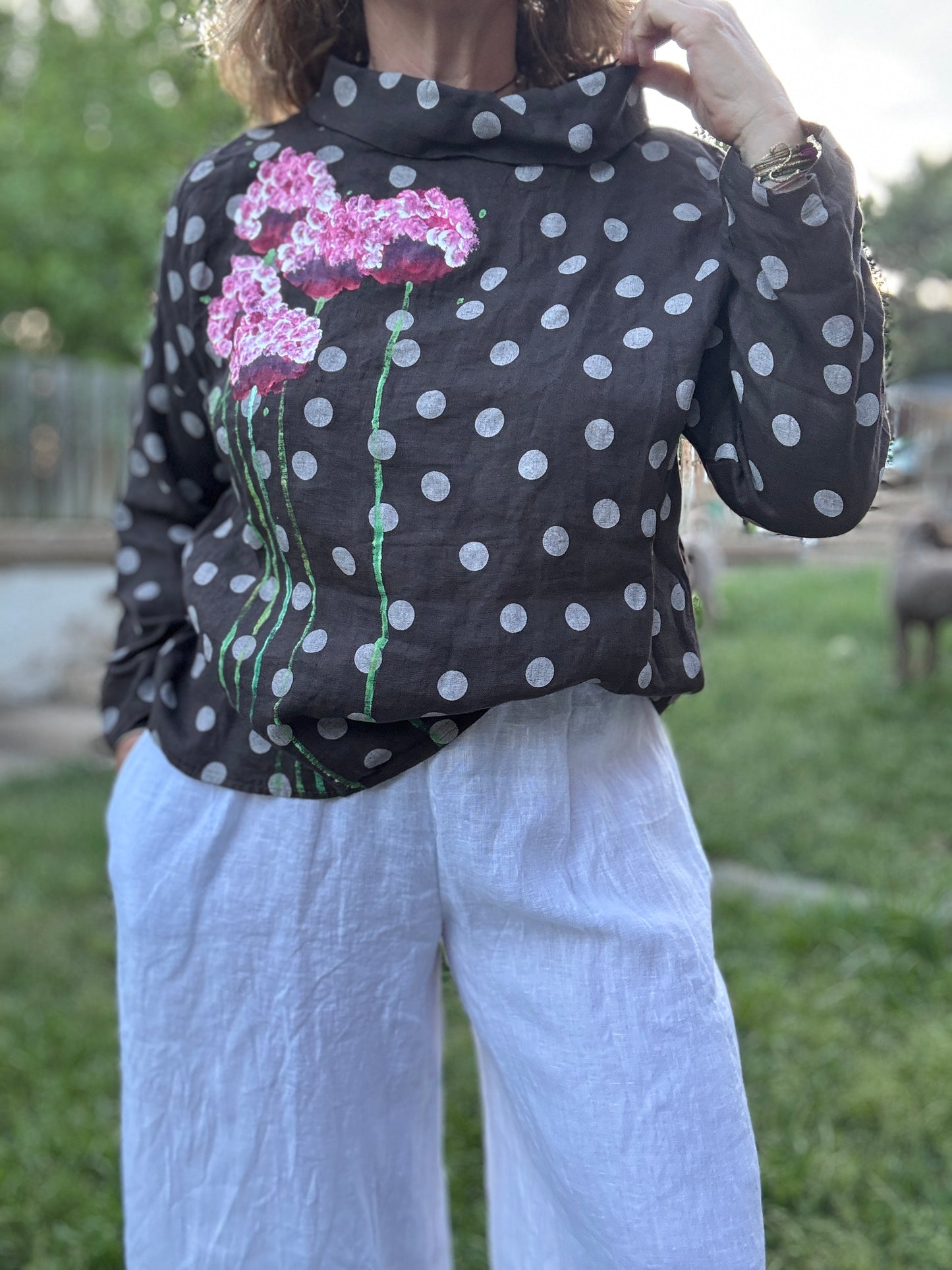 Blusa barco lunares marrón