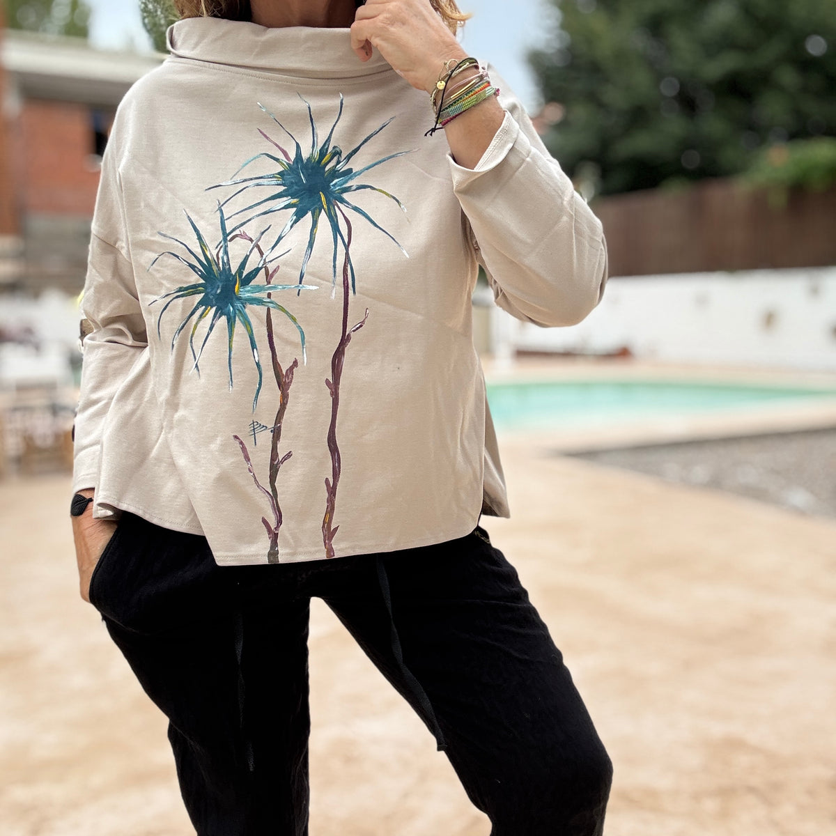 Blusa barco beige