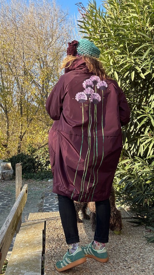 Chubasquero largo berenjena