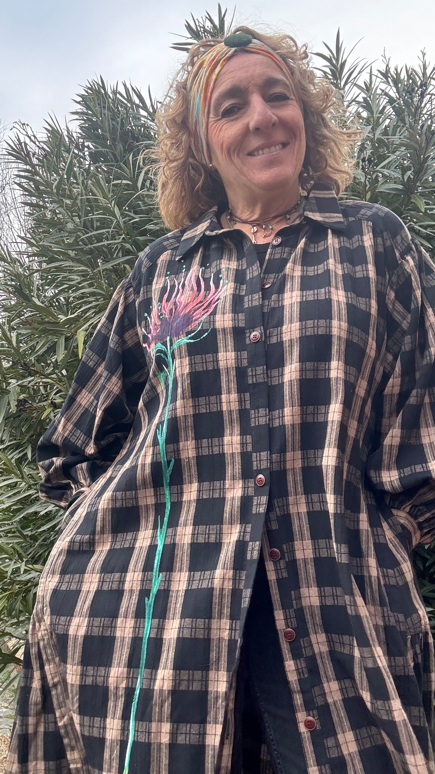 Vestido cuadro negro