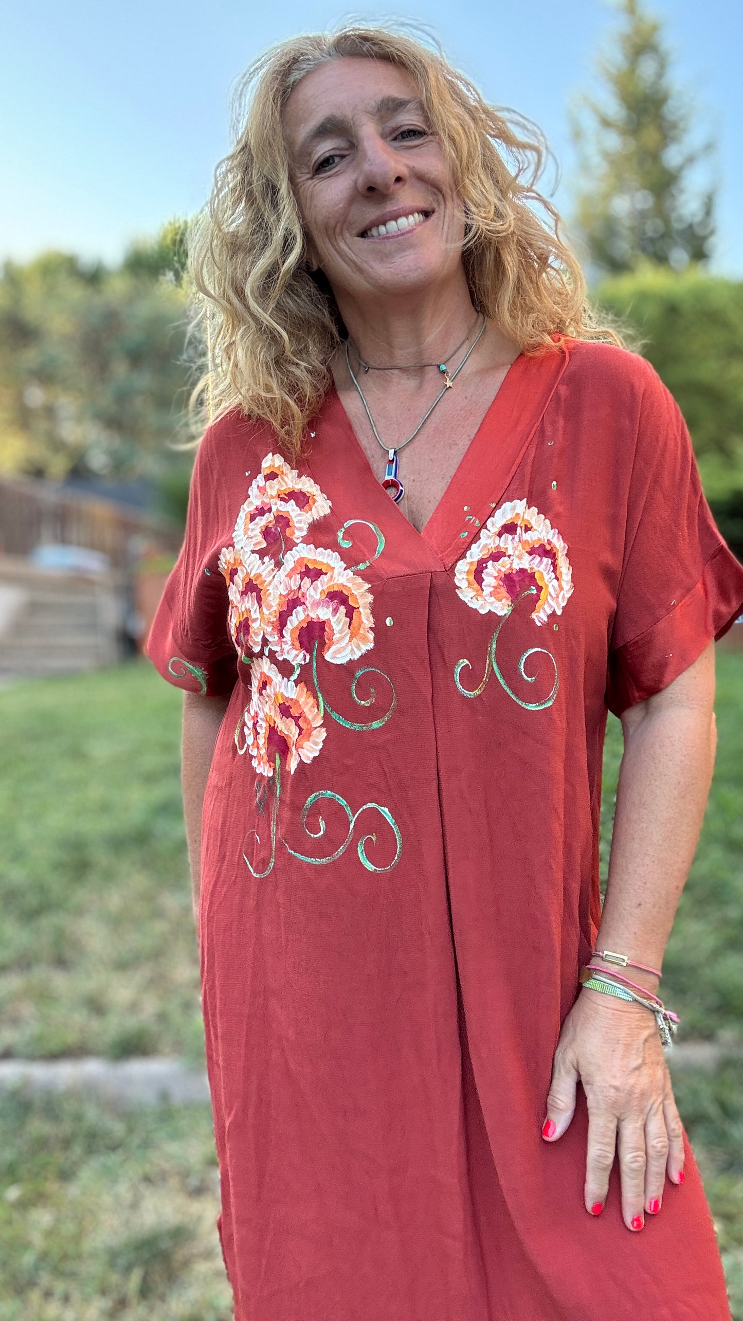 Vestido viscosa midi caldera