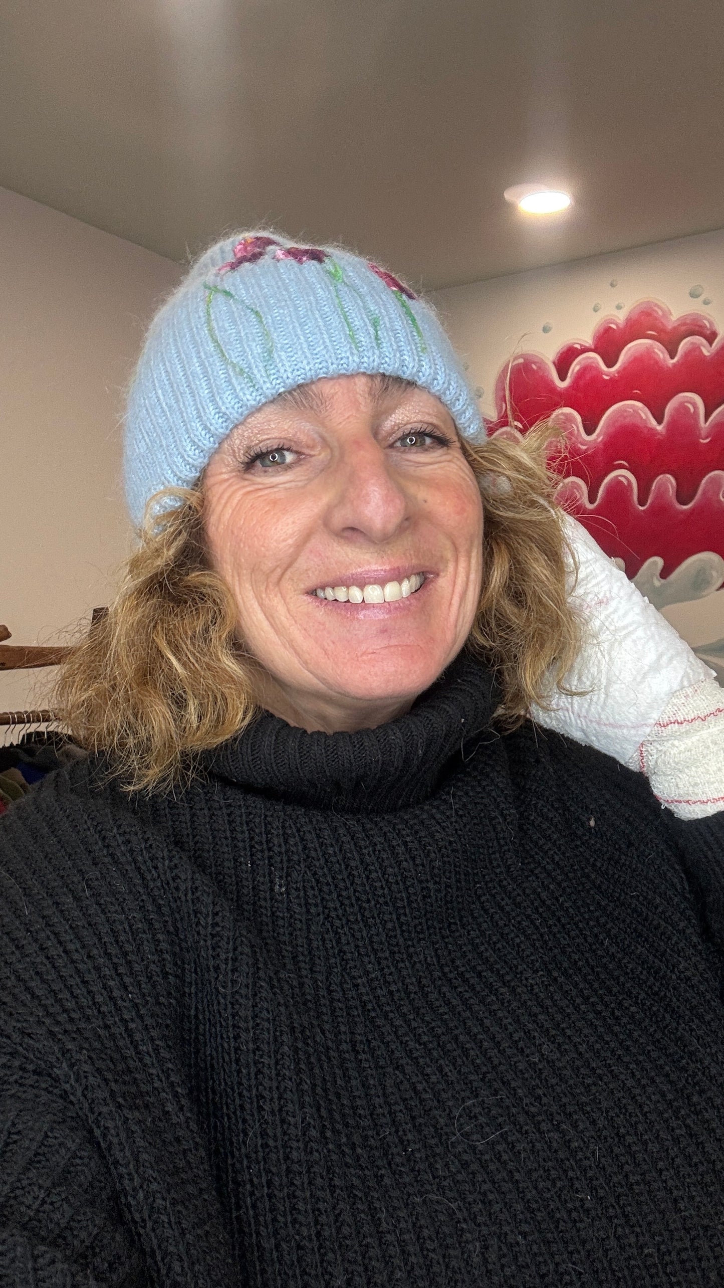Gorro punto celeste