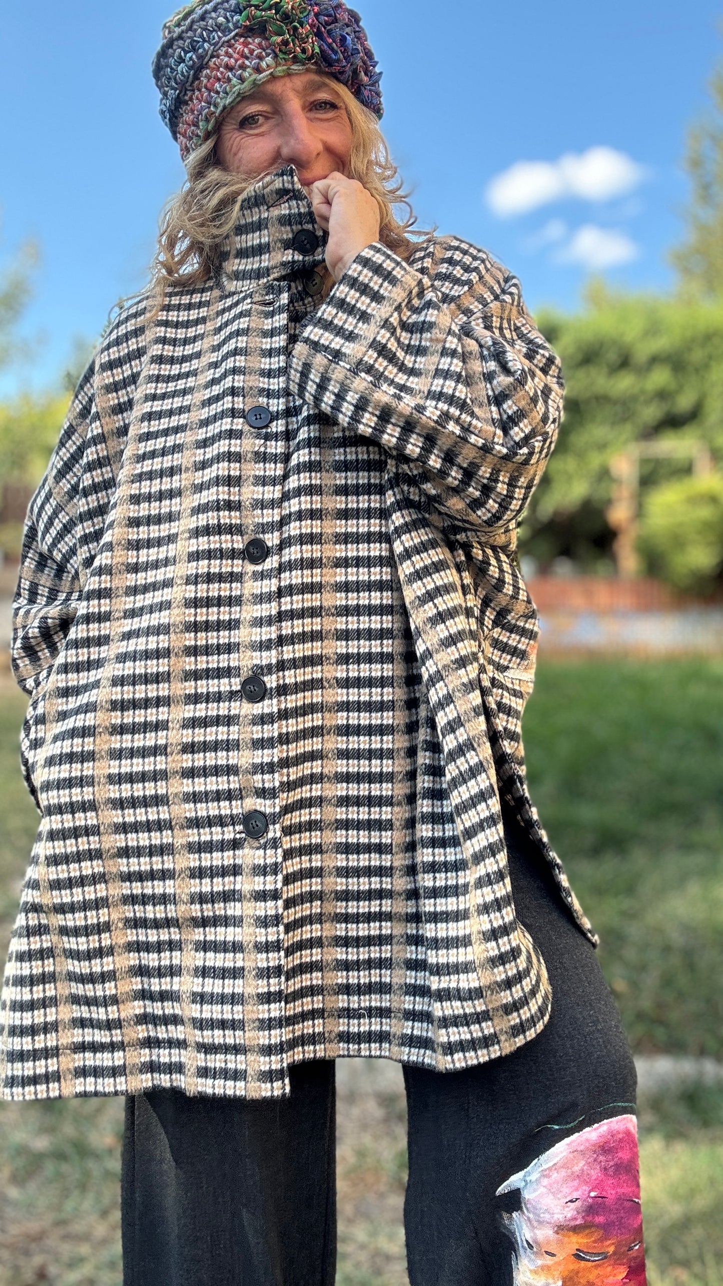 Abrigo cuadro oversize