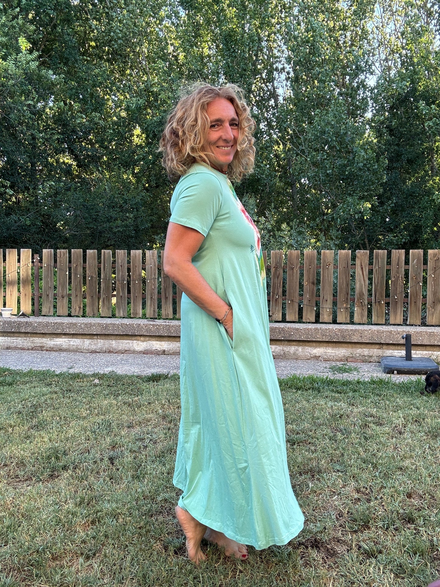 Vestido algodón verde