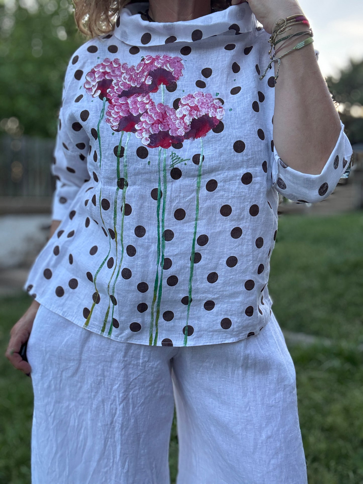 Blusa barco lunares blanco