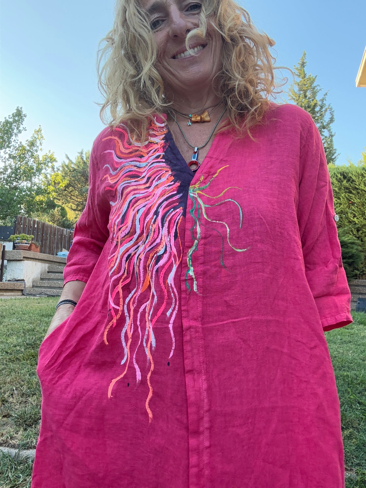 Vestido Kaftan coral