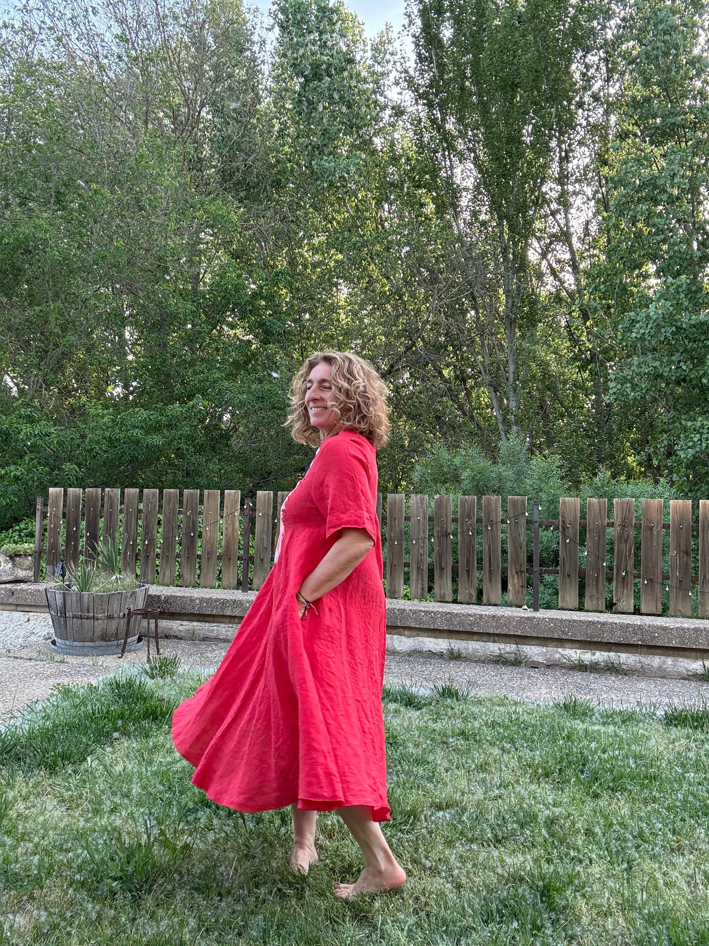 Vestido bis coral