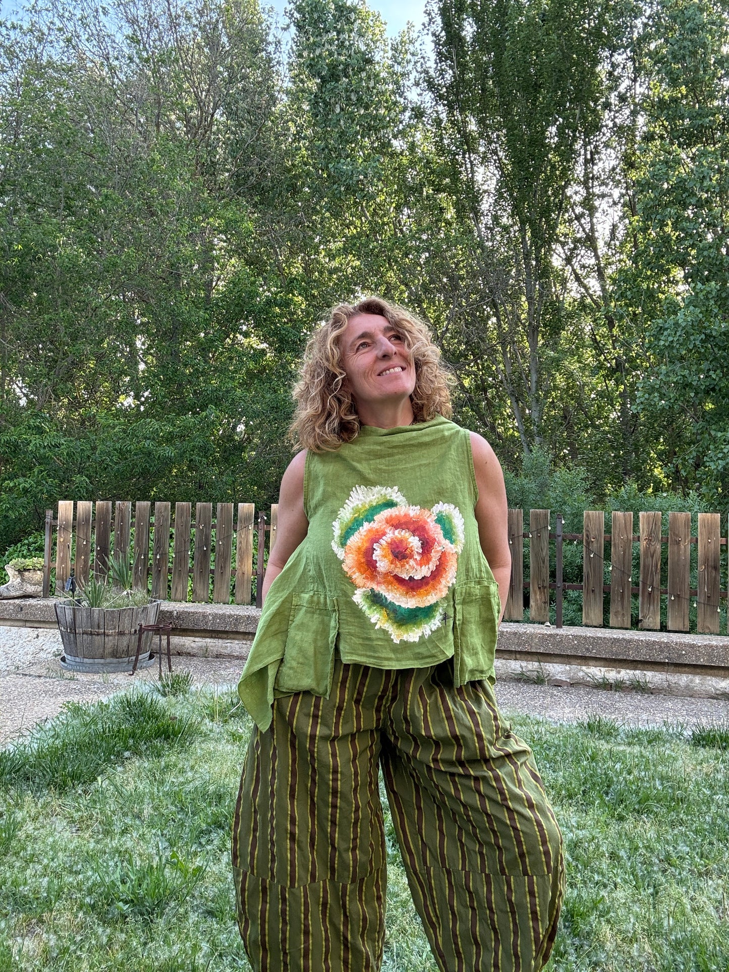 Chaleco lino verde