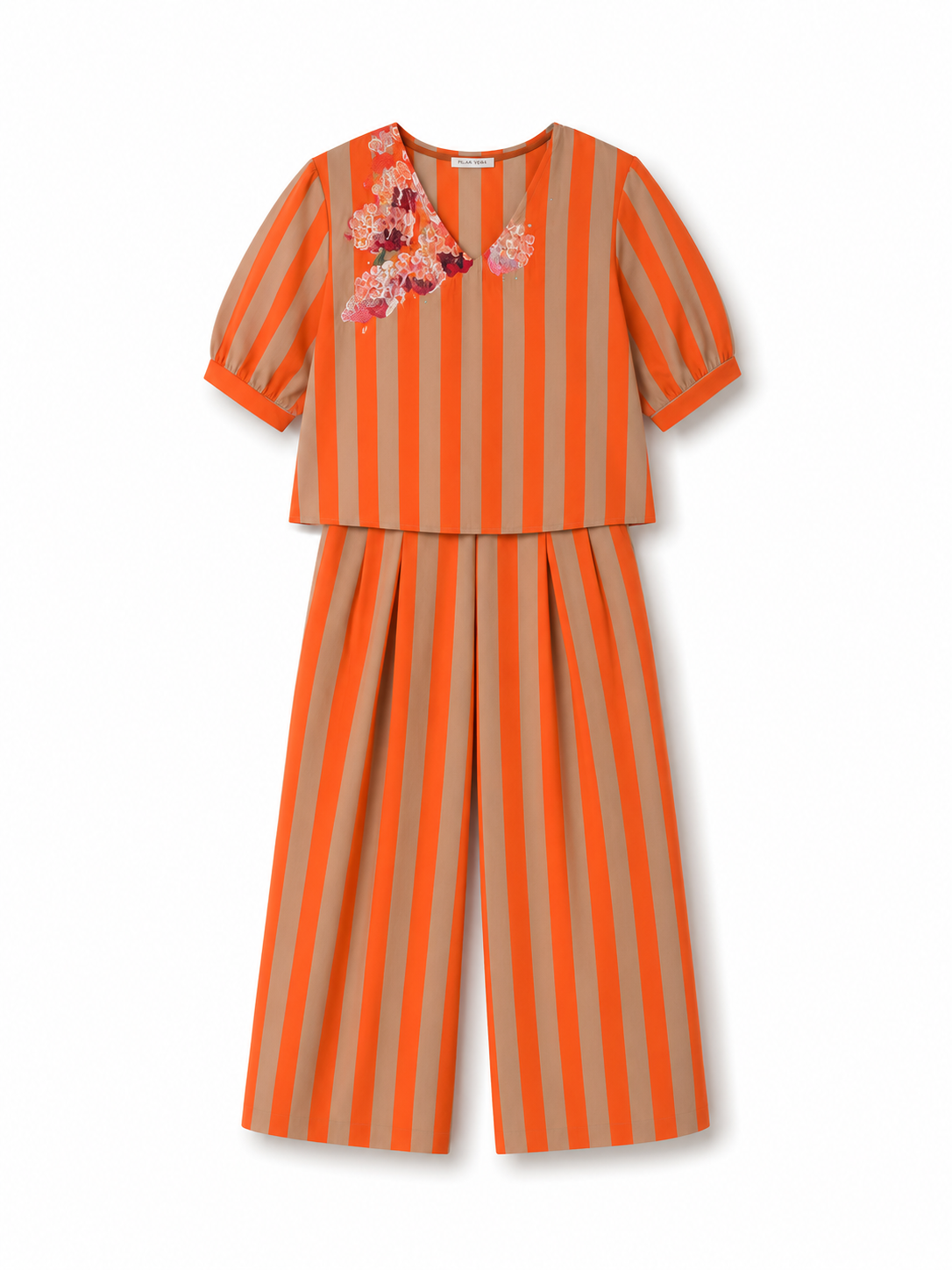 Conjunto rayas naranja
