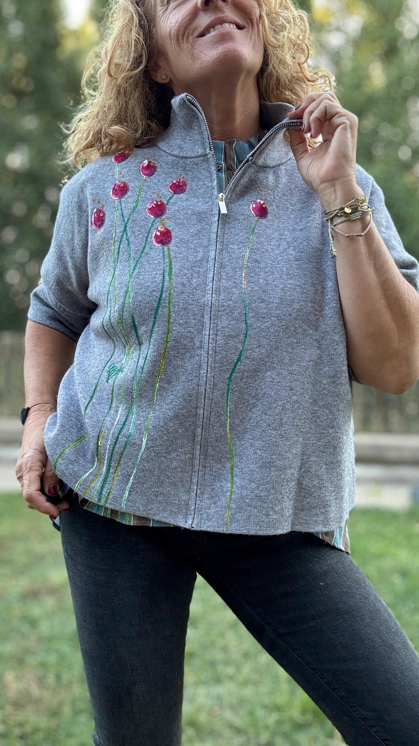 Chaqueta cremallera gris