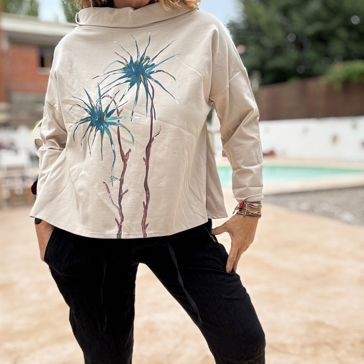 Blusa barco beige