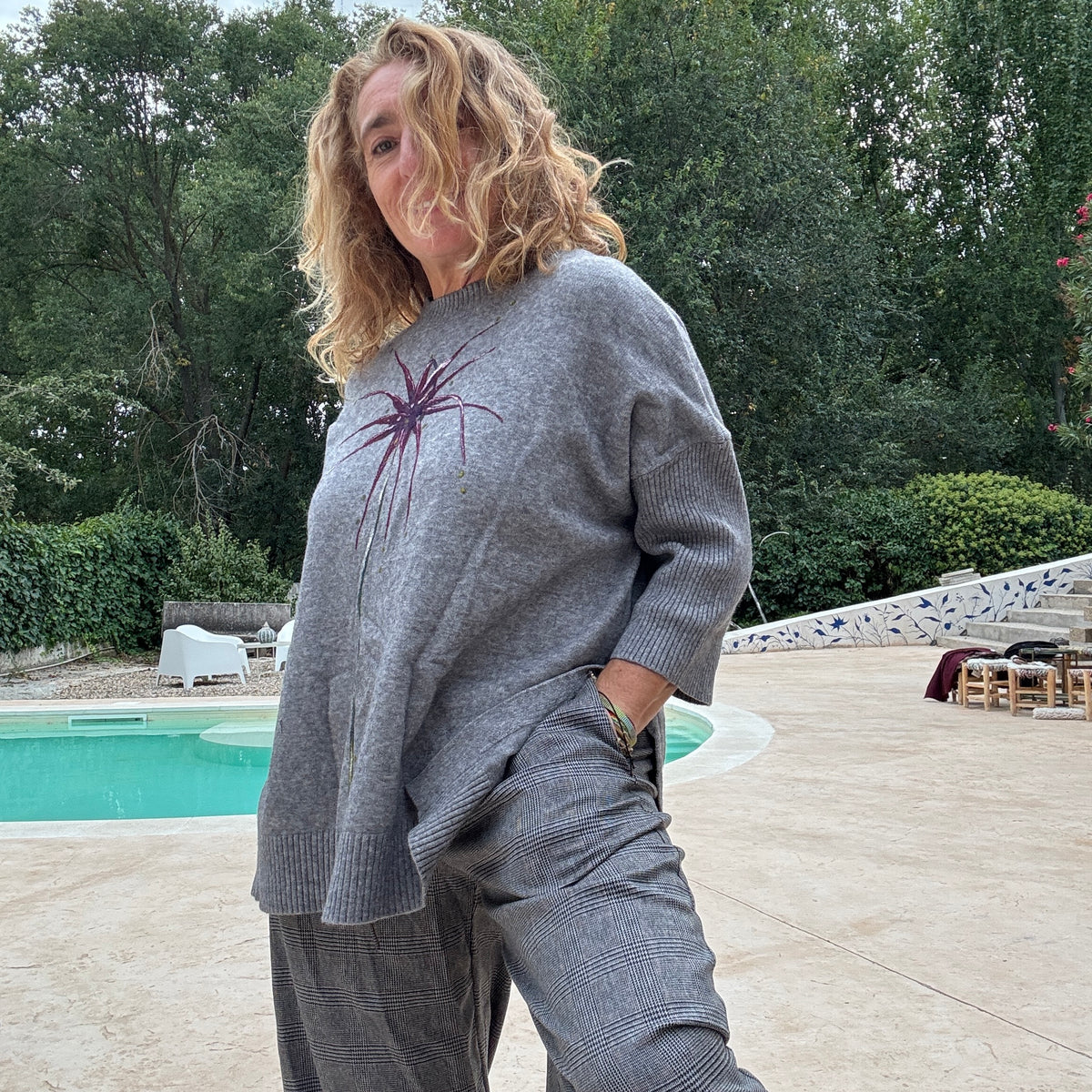 Jersey botones gris