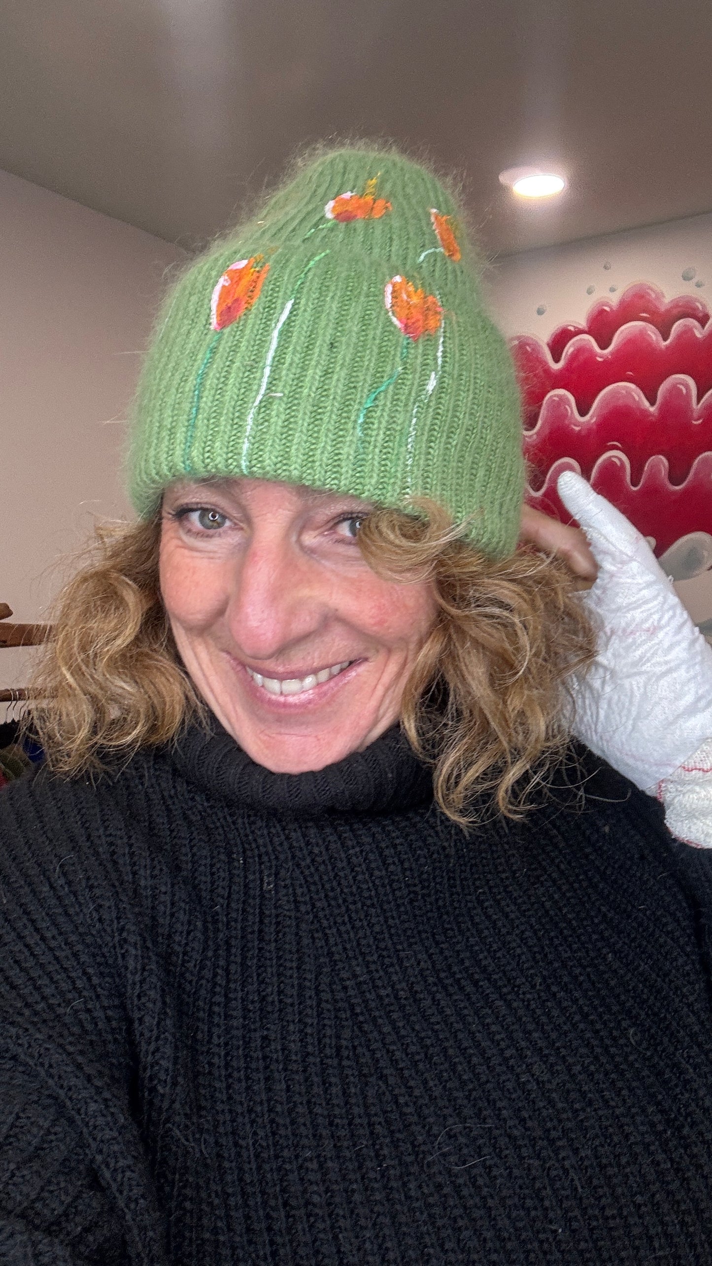 Gorro punto verde