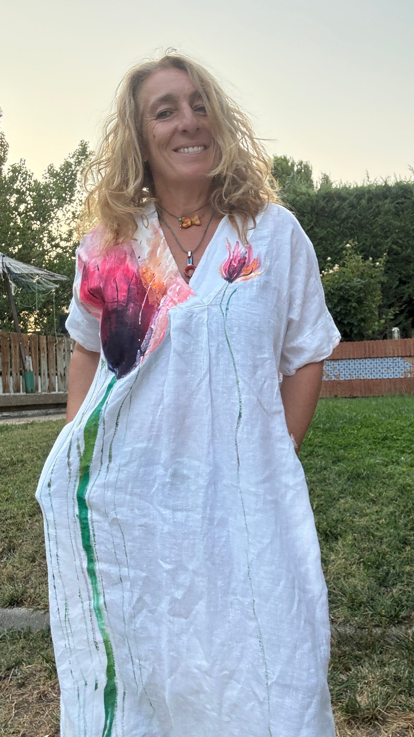 Vestido básico largo blanco