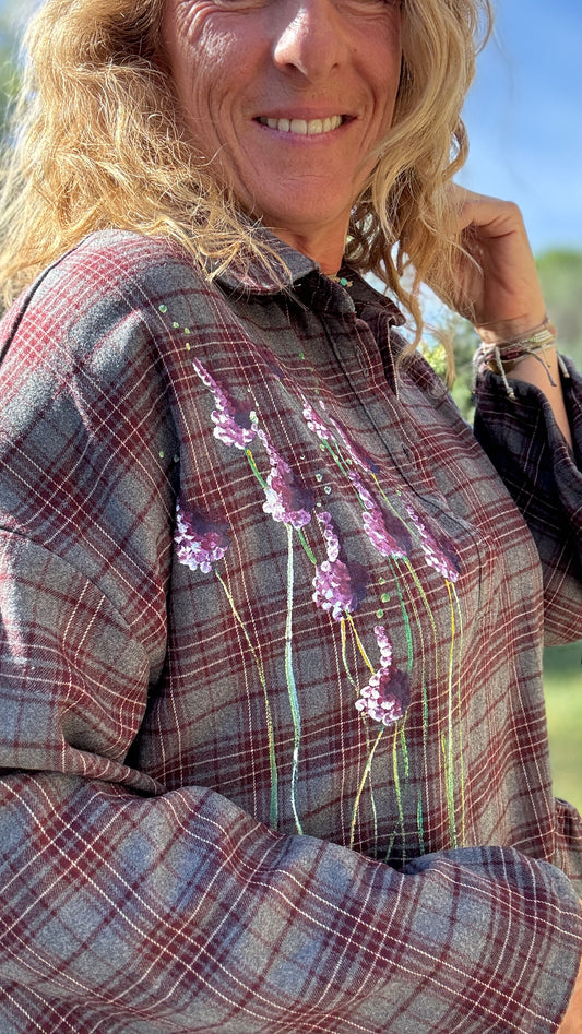 Vestido cuadros gris