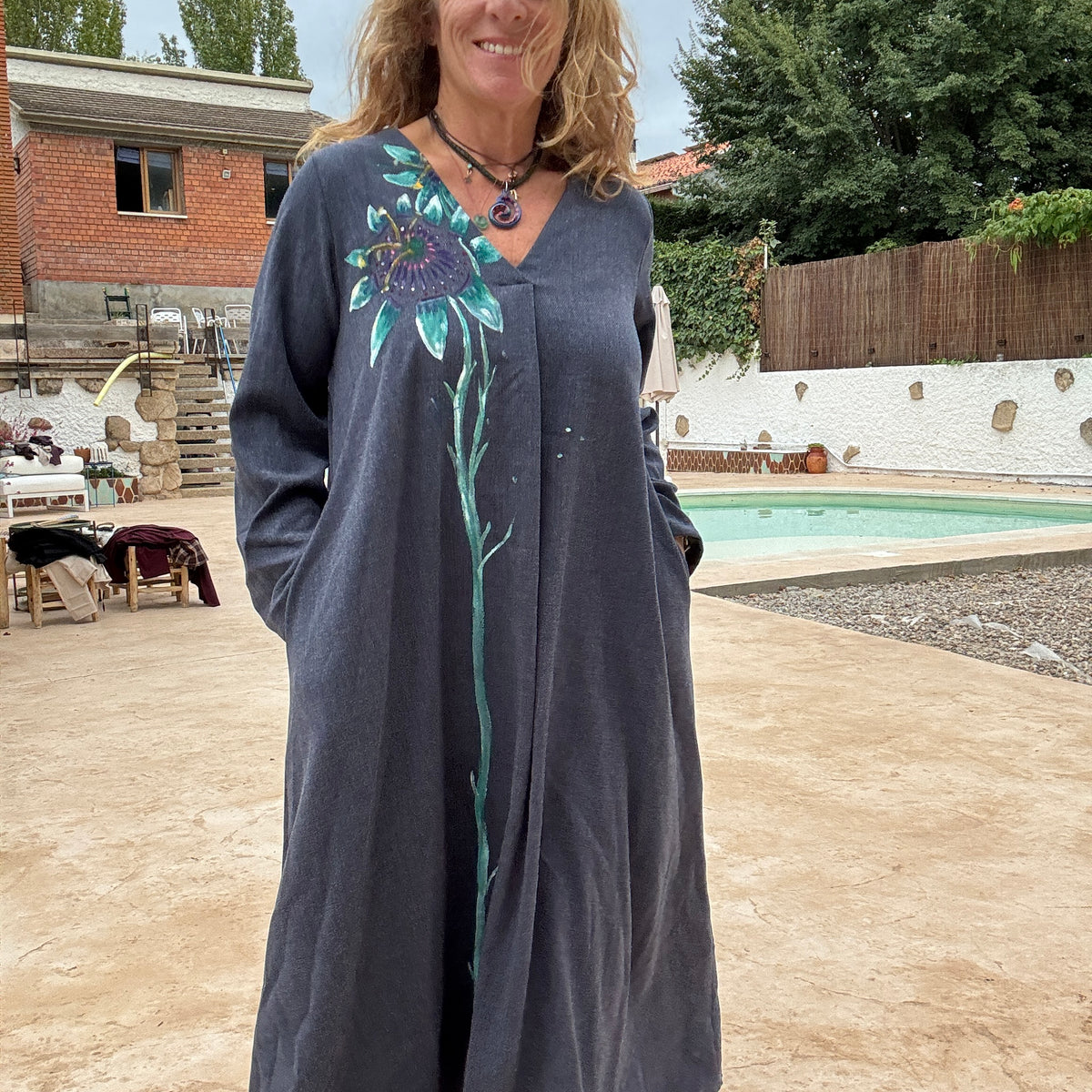 Vestido pico azul