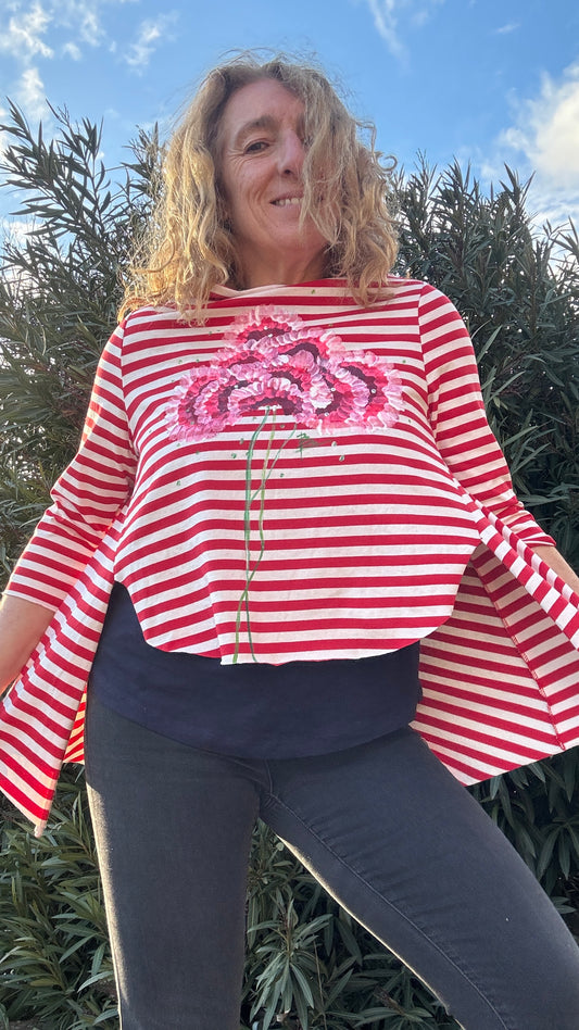 Camiseta raya roja