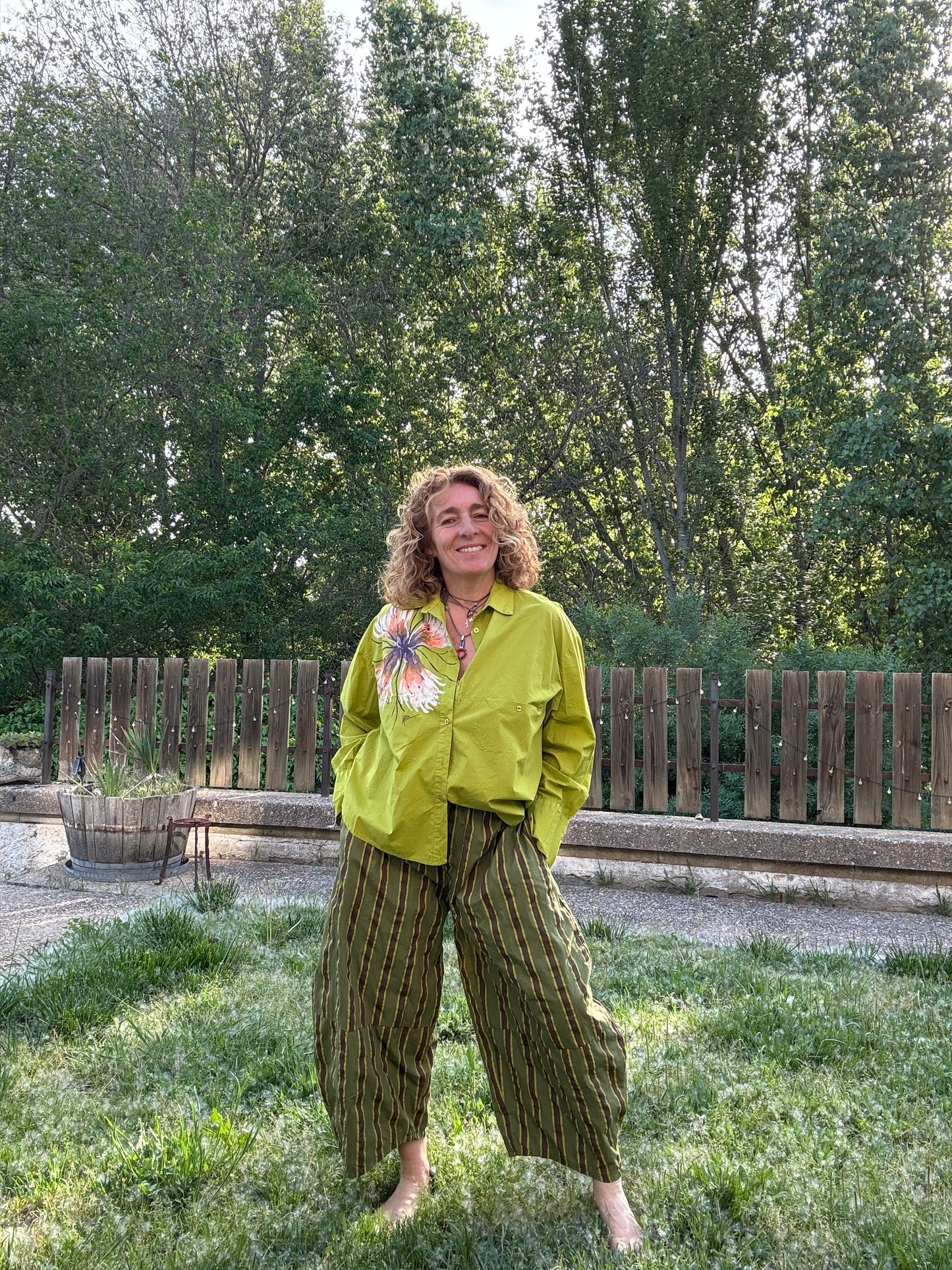 Pantalón raya verde