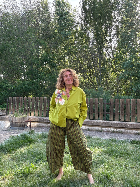 Pantalón raya verde